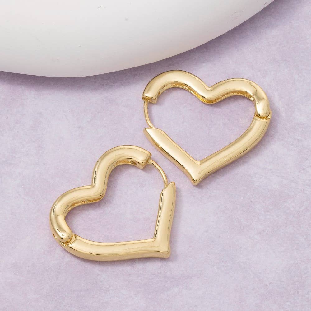 Gold Dipped Heart Hoop Earrings