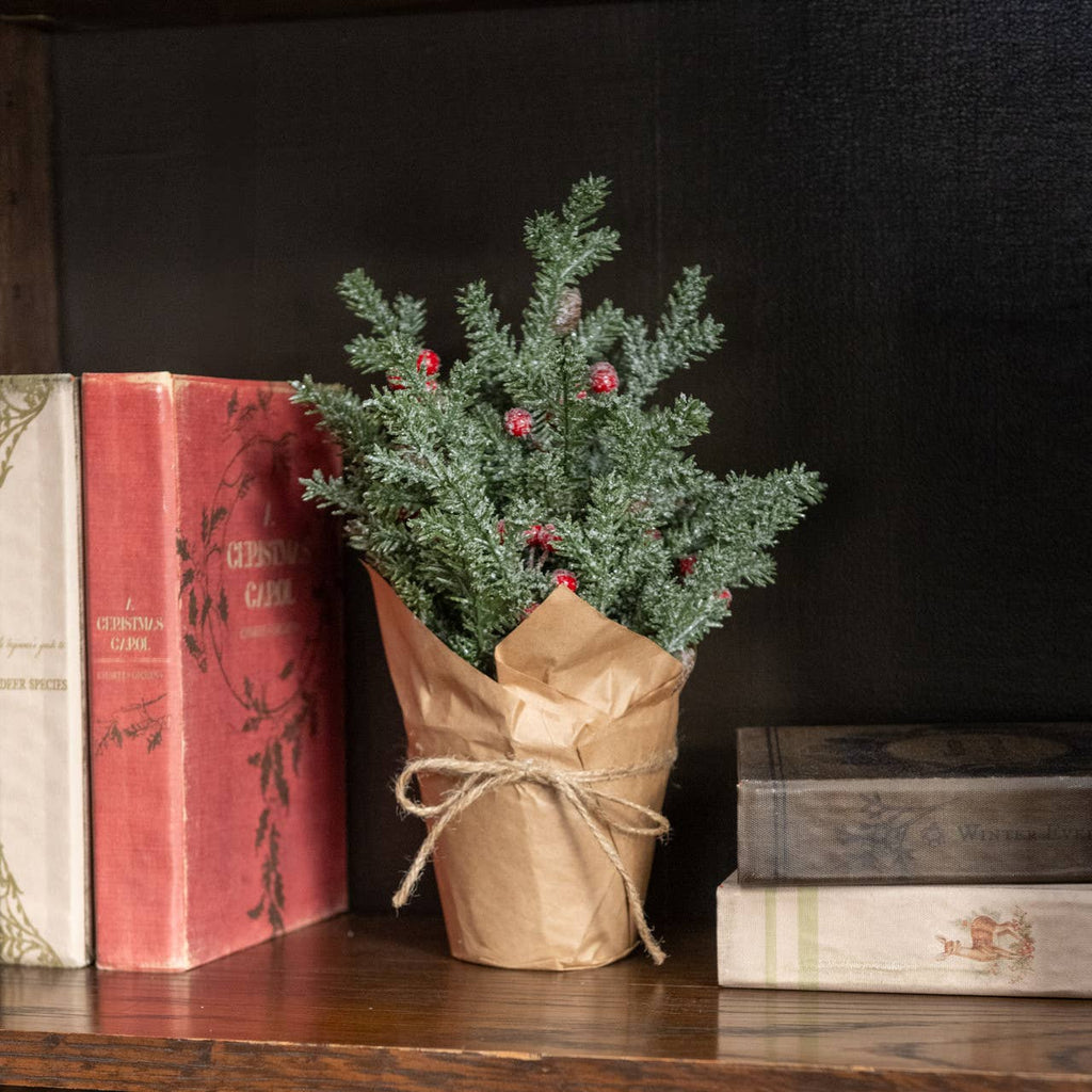12" ICY PINE & BERRIES IN POT