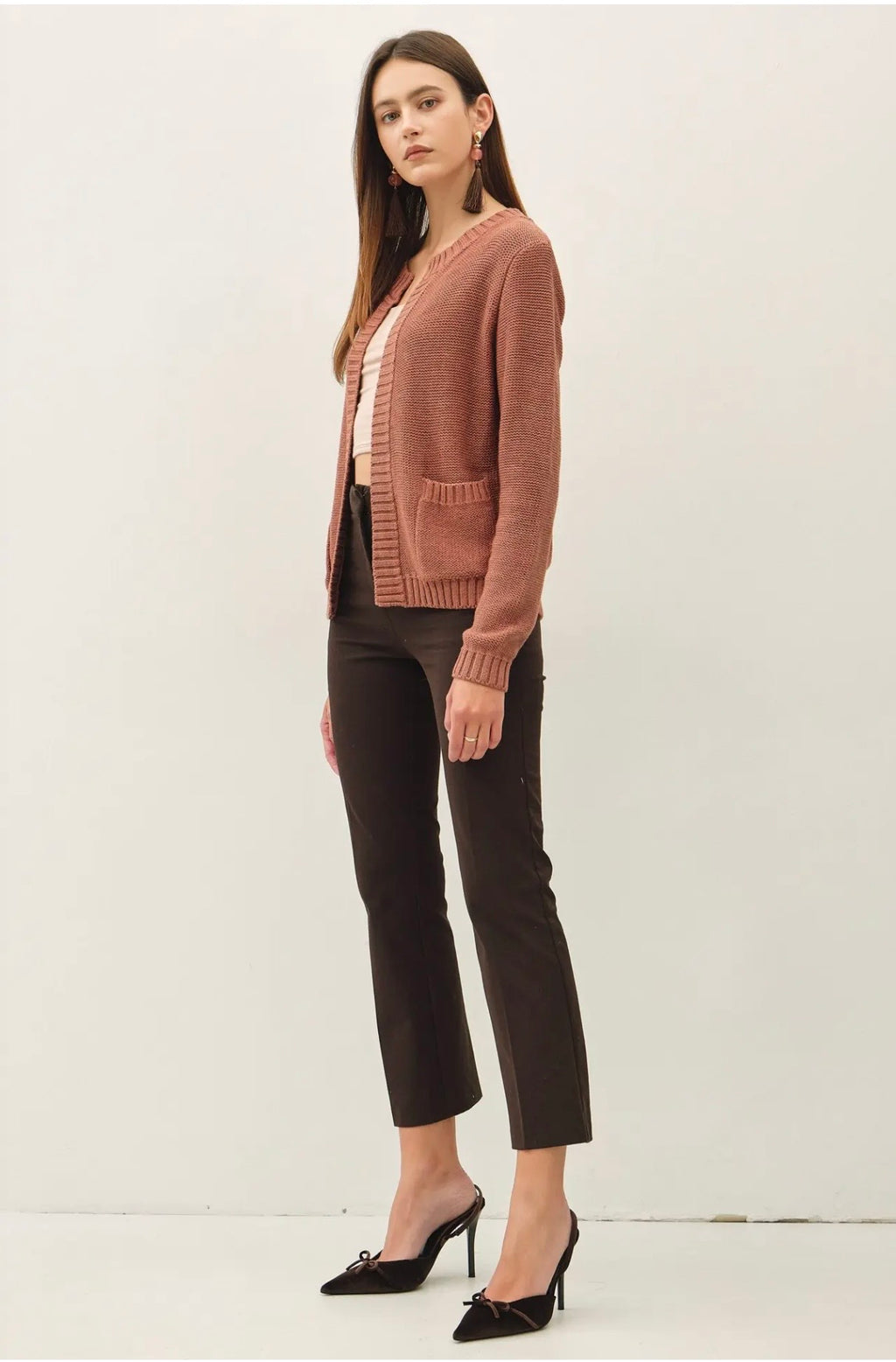 Curvy Open Cardigan with Pockets