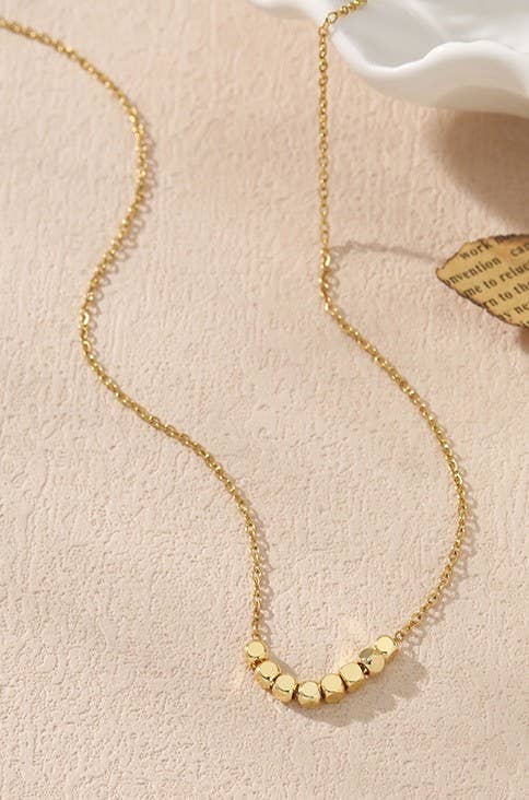 TITANIUM  STEEL NON-TARNISH CLASSIC CUBE NECKLACE