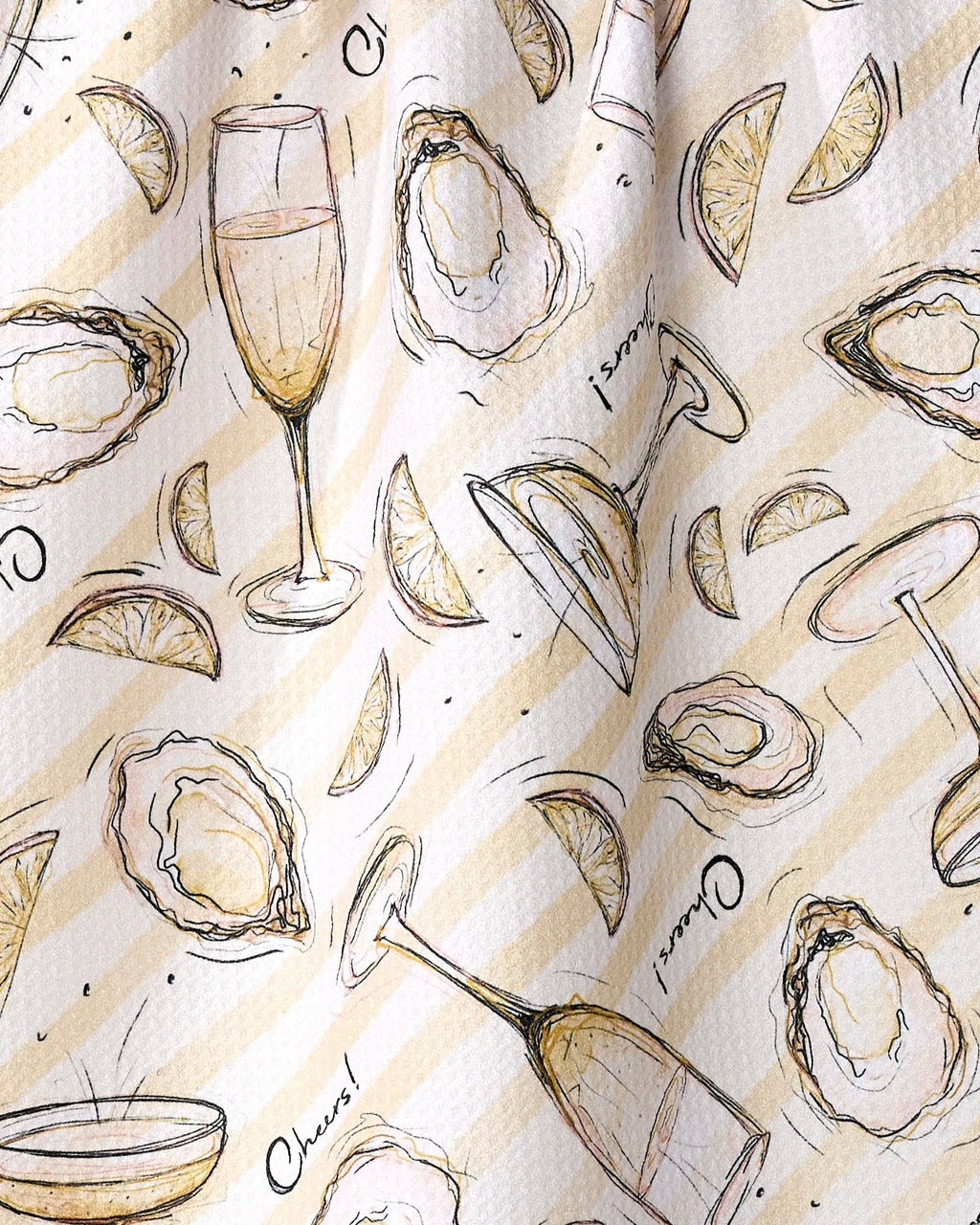 Oysters and Champagne Tea Towel