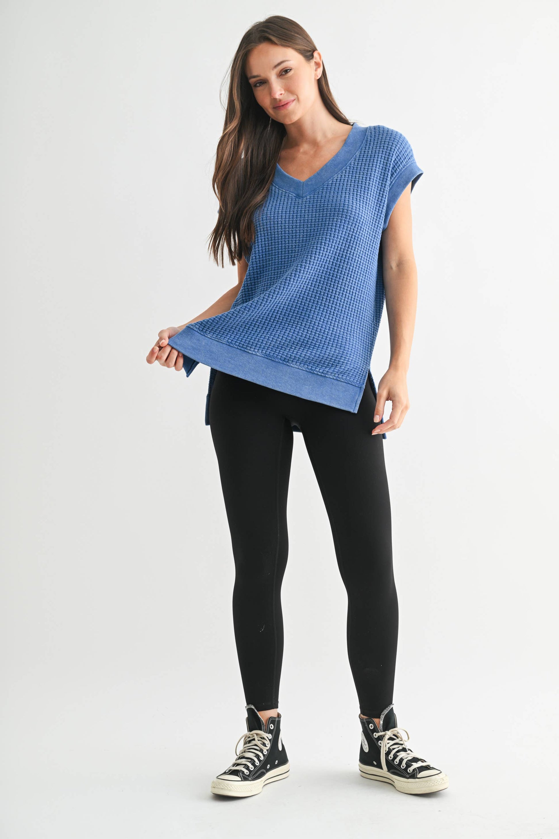 Chunky Waffle Mineral Wash Tee