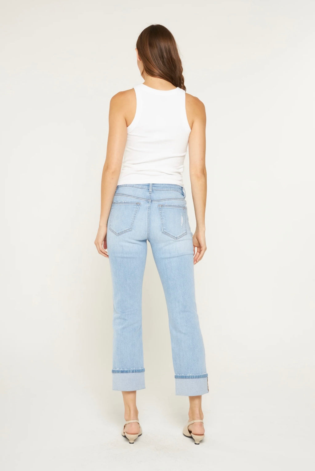 Mica Mid-Rise Cuffed Straight Leg Jean