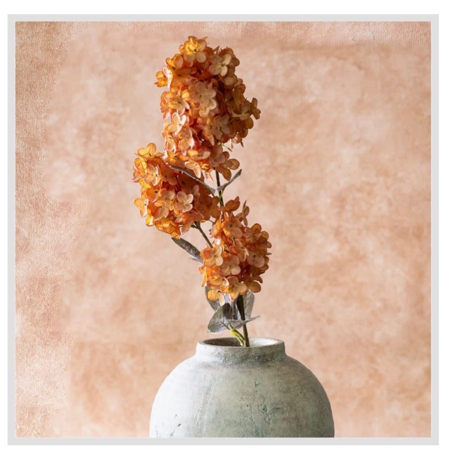 35.5" Mini Orange Cone Hydrangea Branch