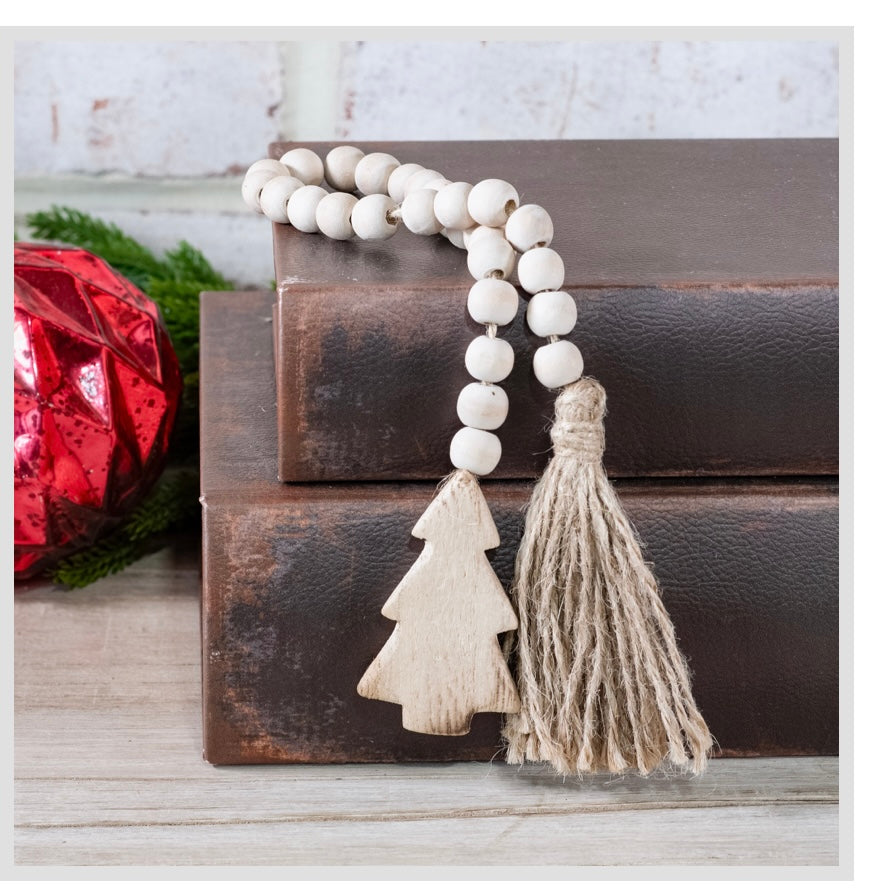 18.9"  WOOD TREE GARLAND BEADS