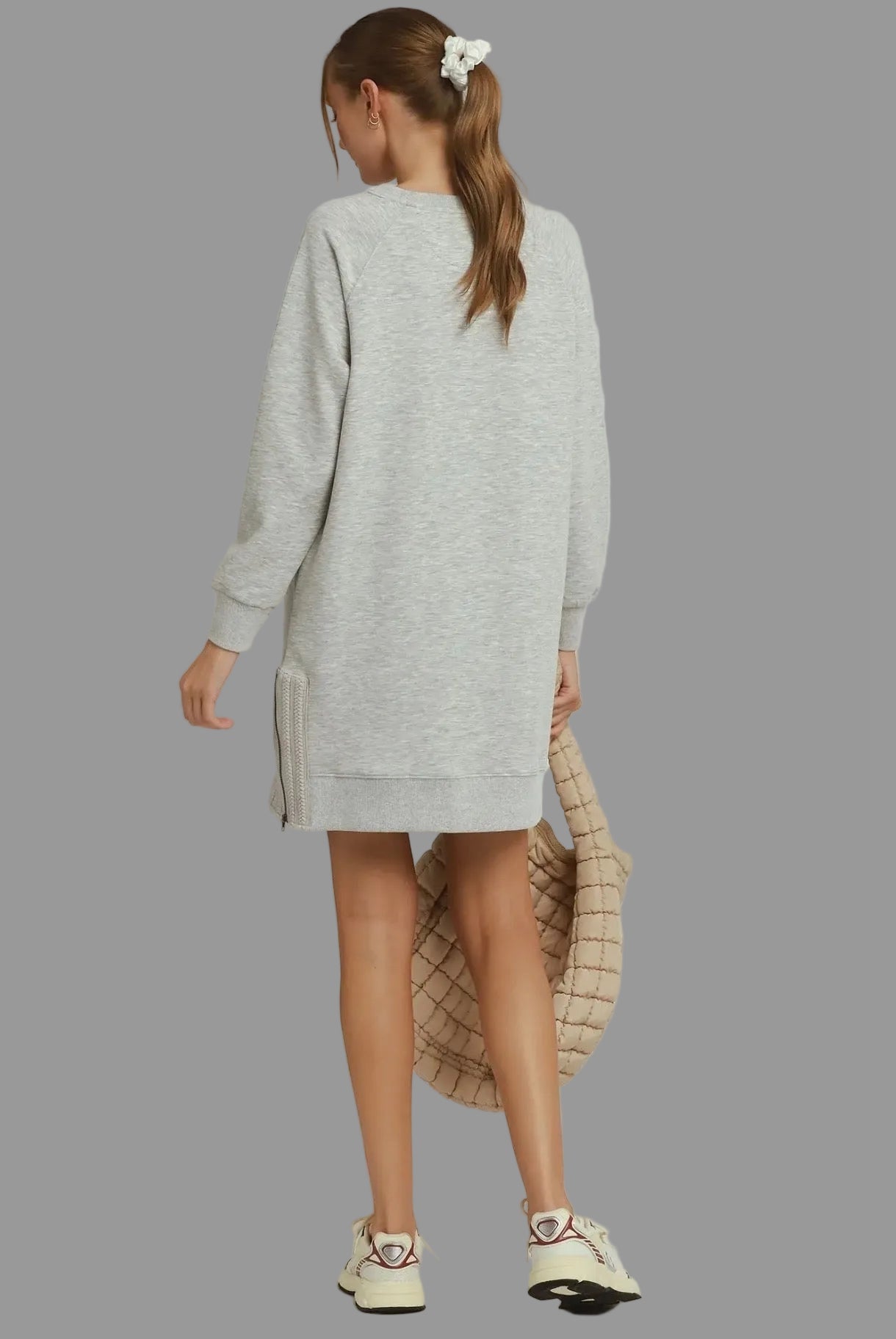 Luxe Knit Side Zip Detail Casual Dress