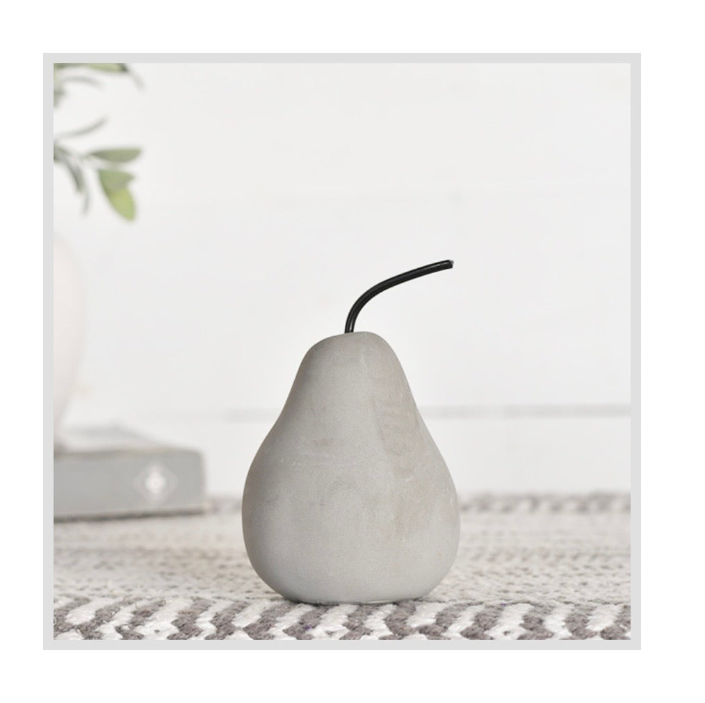 4" Grey Cement Pear