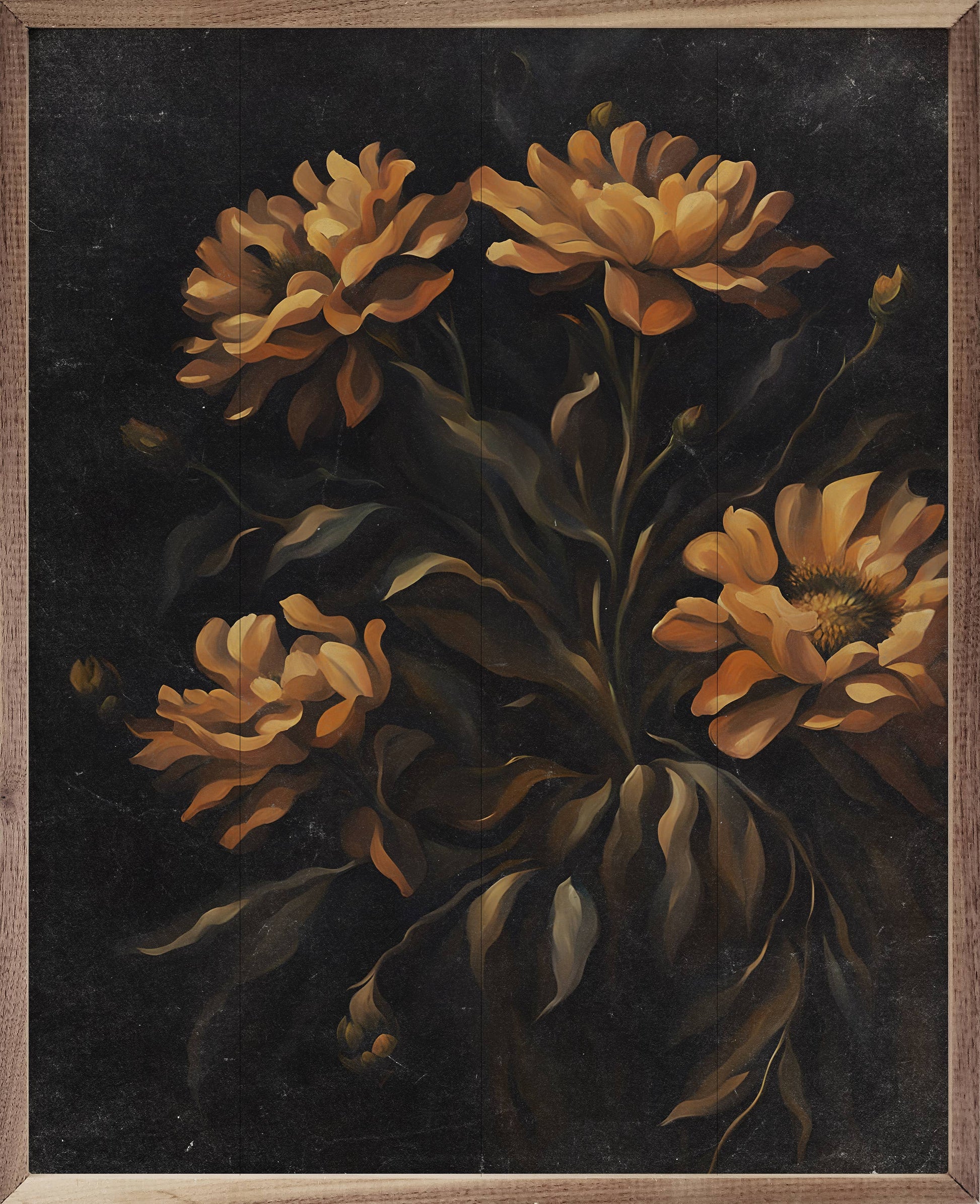 Dark Orange Florals 8x10