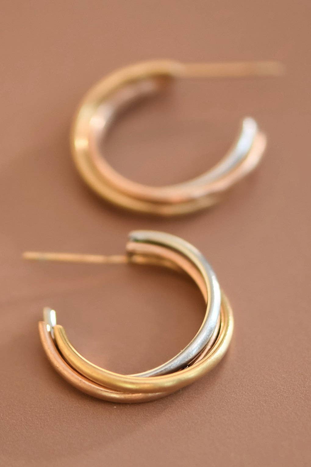 18K Gold Plated Waterproof Stainless Steel Hoop Earrings