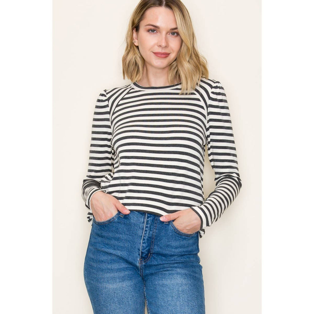 STRIPED KNIT TOP