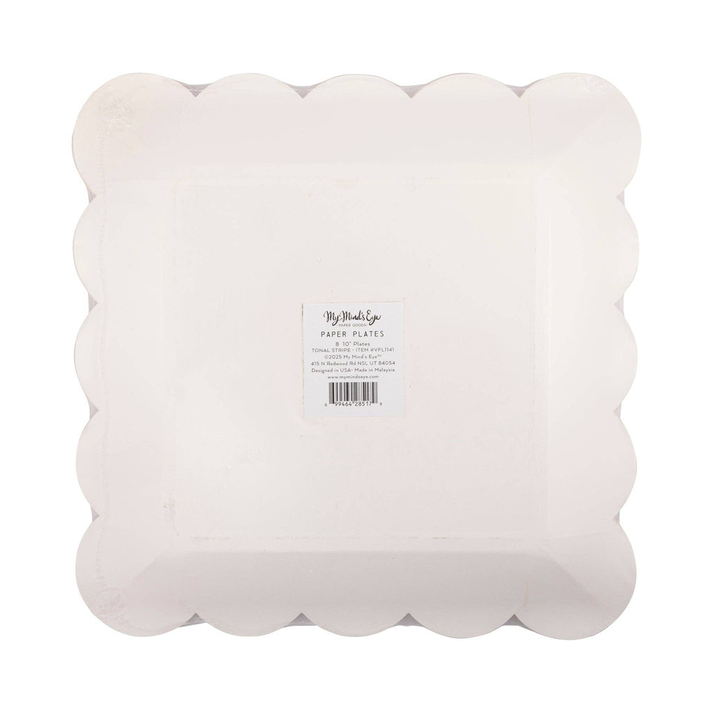 10" Pink Striped Paper Plate Set