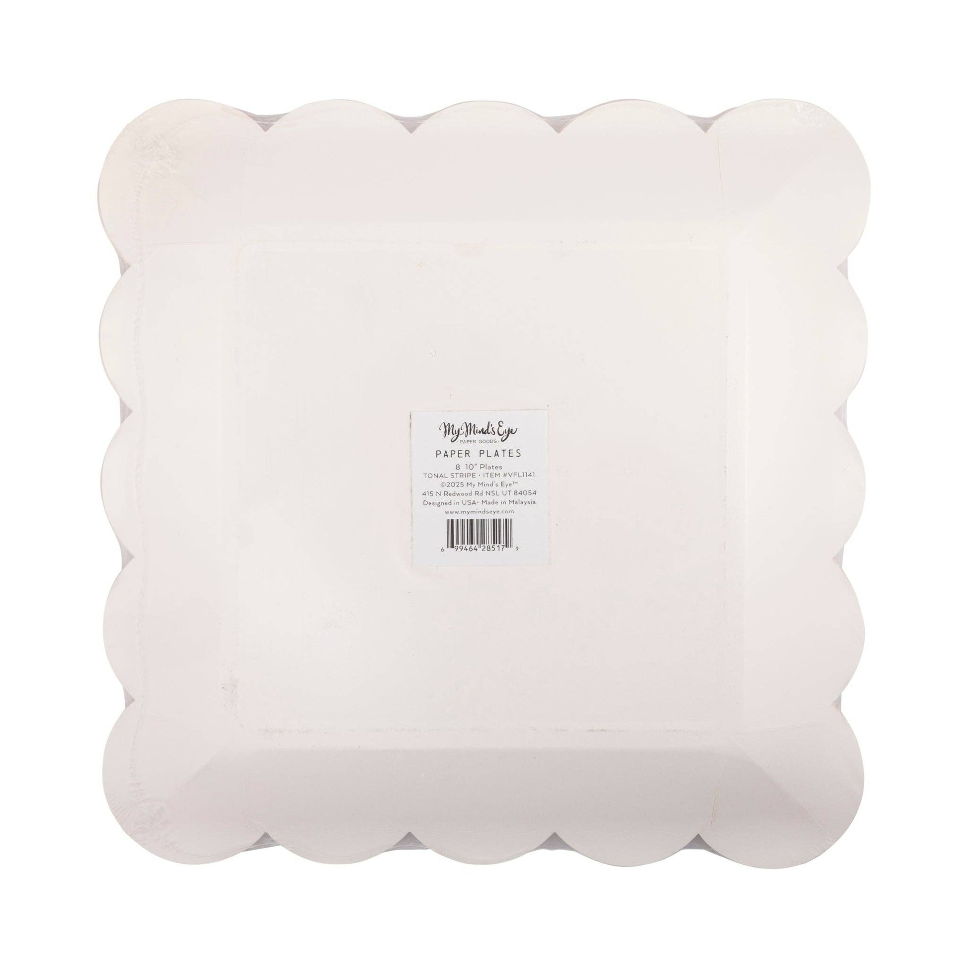 10" Pink Striped Paper Plate Set