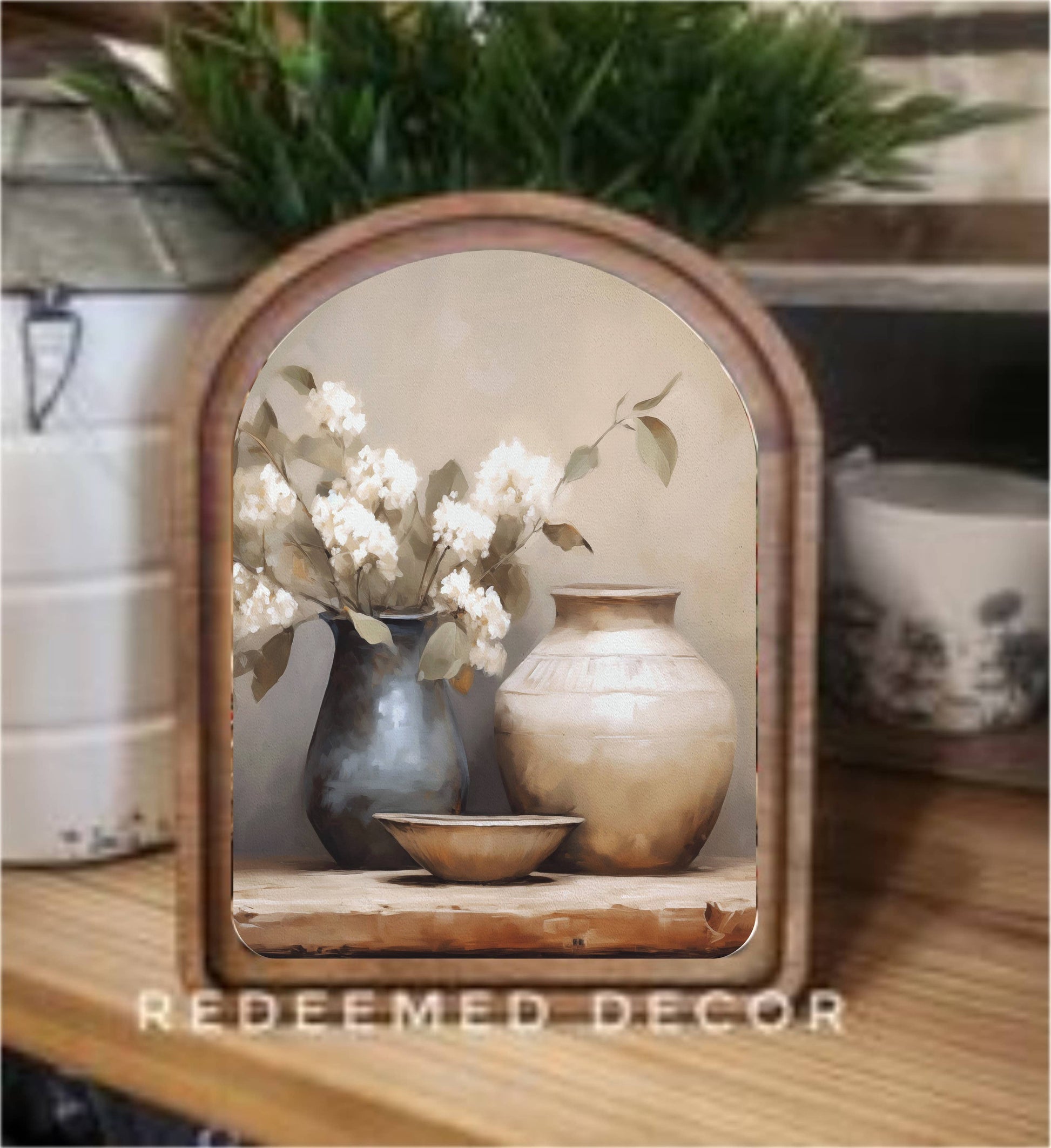 6x8 Arch Top Still Life Framed Art