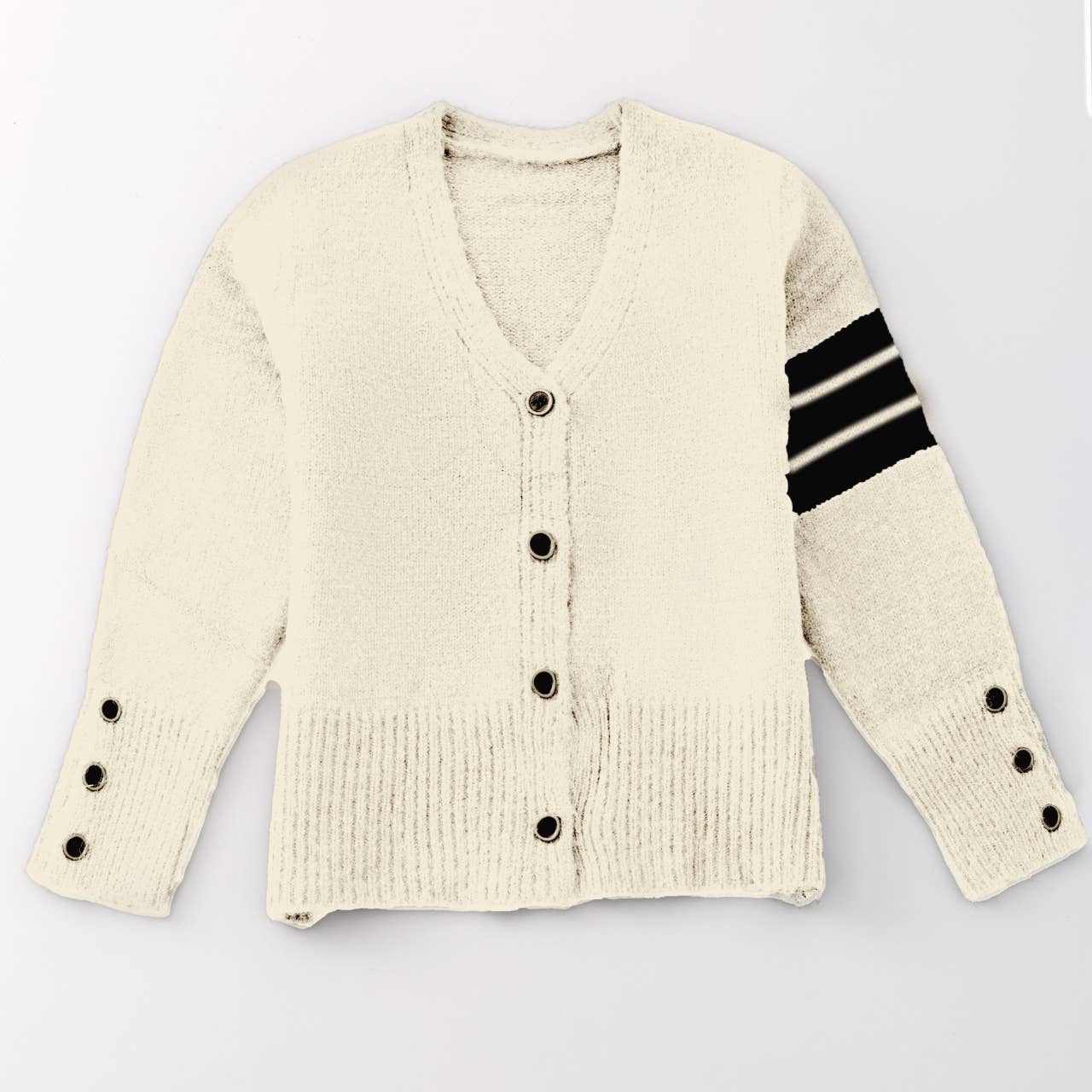 Button Front Varsity Cardigan Sweater