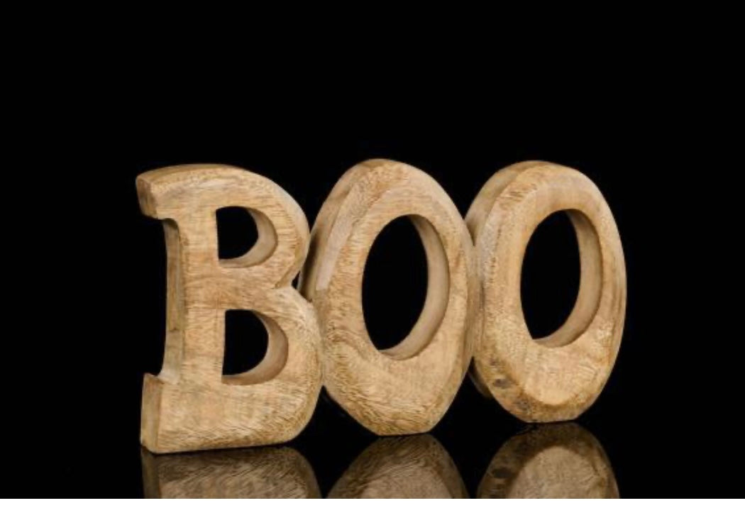8" Mango Wood "BOO"