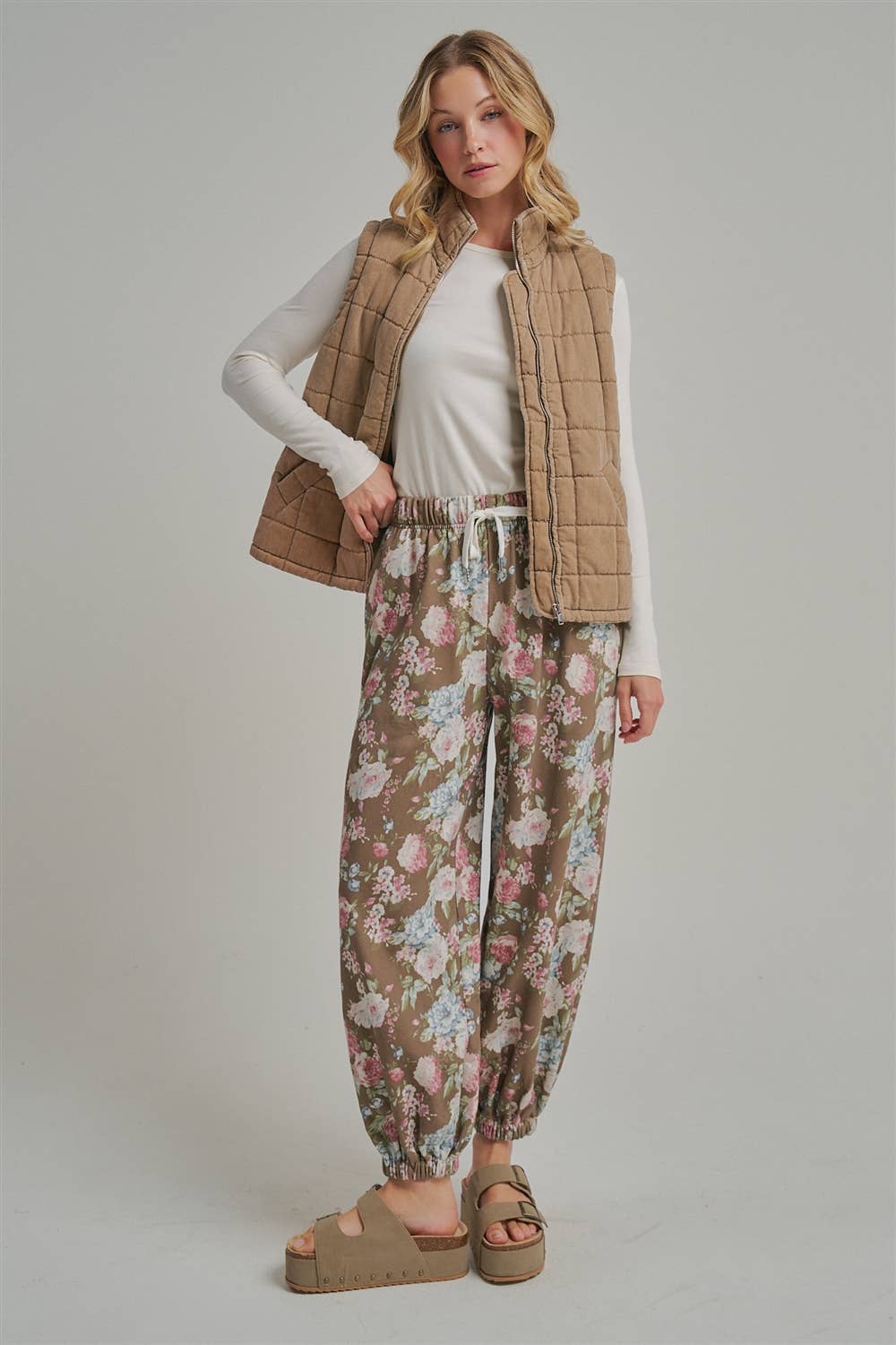 VINTAGE WASHED QUILTED PUFFER VEST
