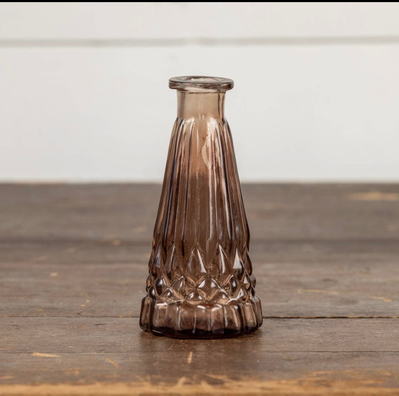 5.25" Amber Tapered Glass Bud Vase