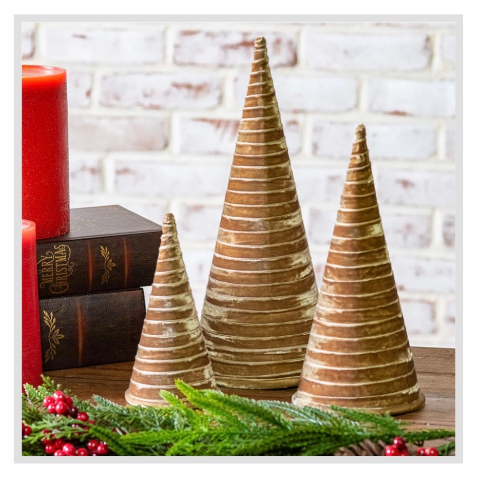 Beige Velvet Cone Trees