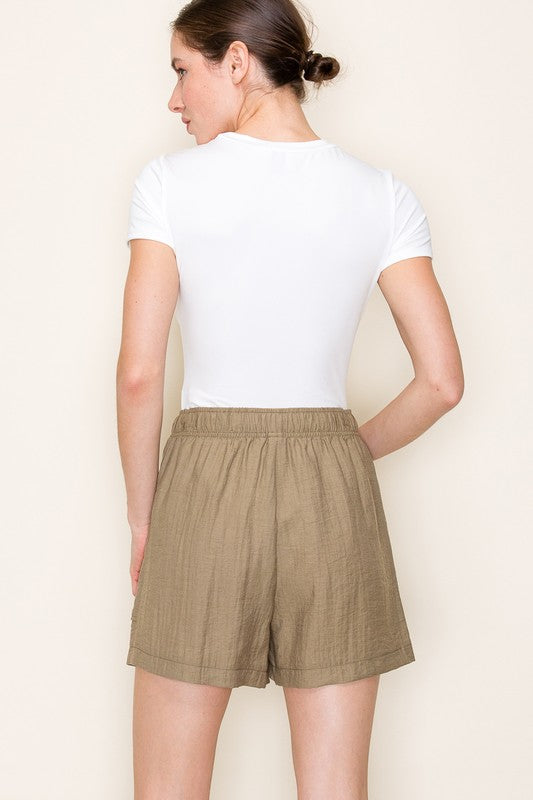 Olive Drawstring waist short