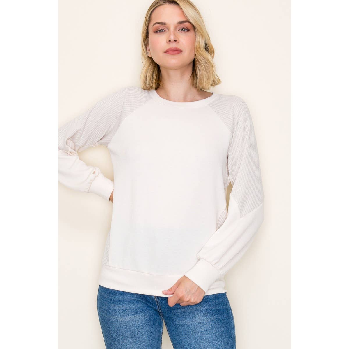 MONACO RIB TEXTURED KNIT TOP
