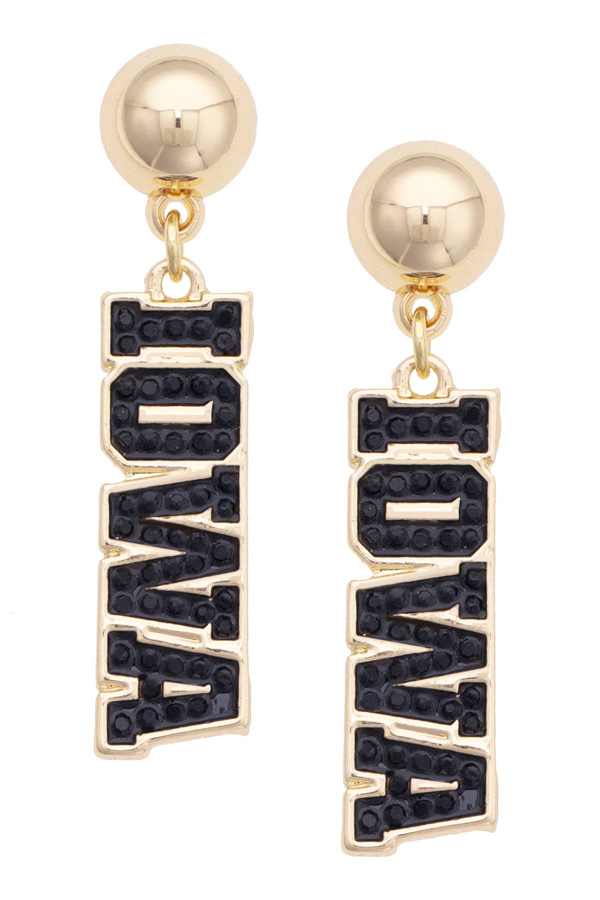 Iowa Hawkeyes Pave Outline Earrings