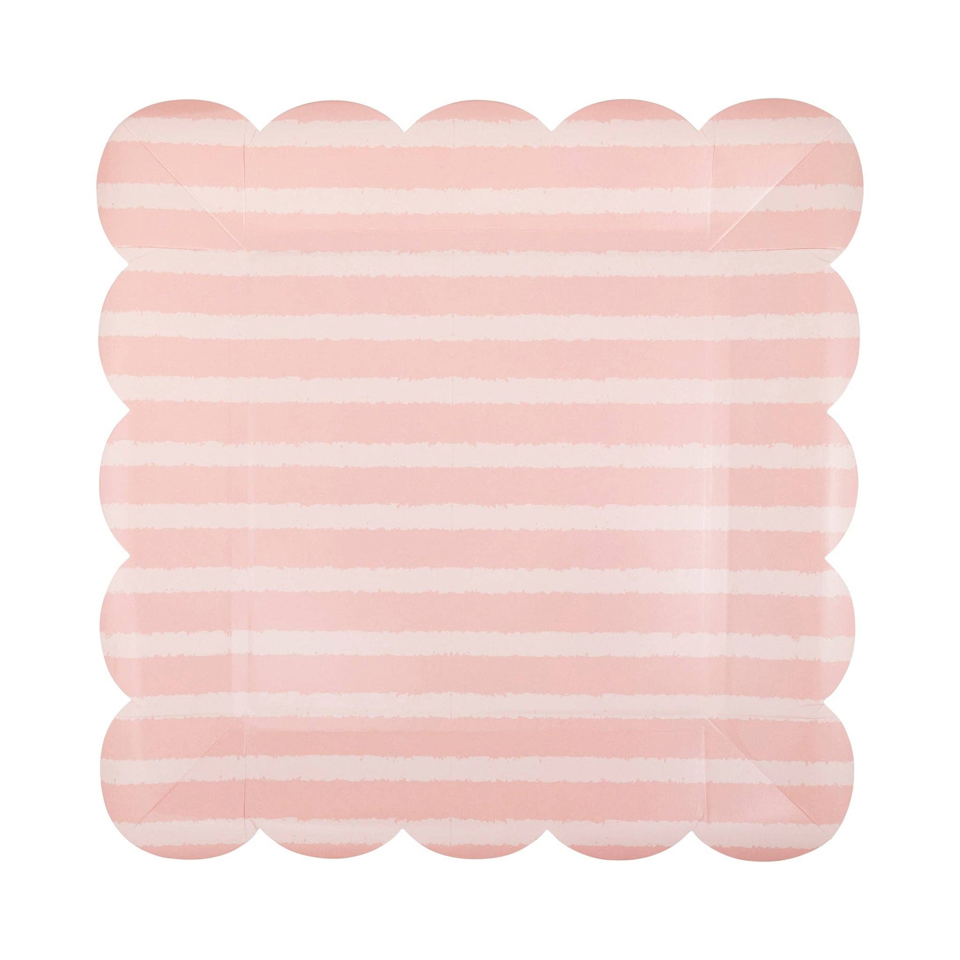 10" Pink Striped Paper Plate Set
