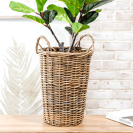 17.5" WICKER BASKET W/ HANDLES