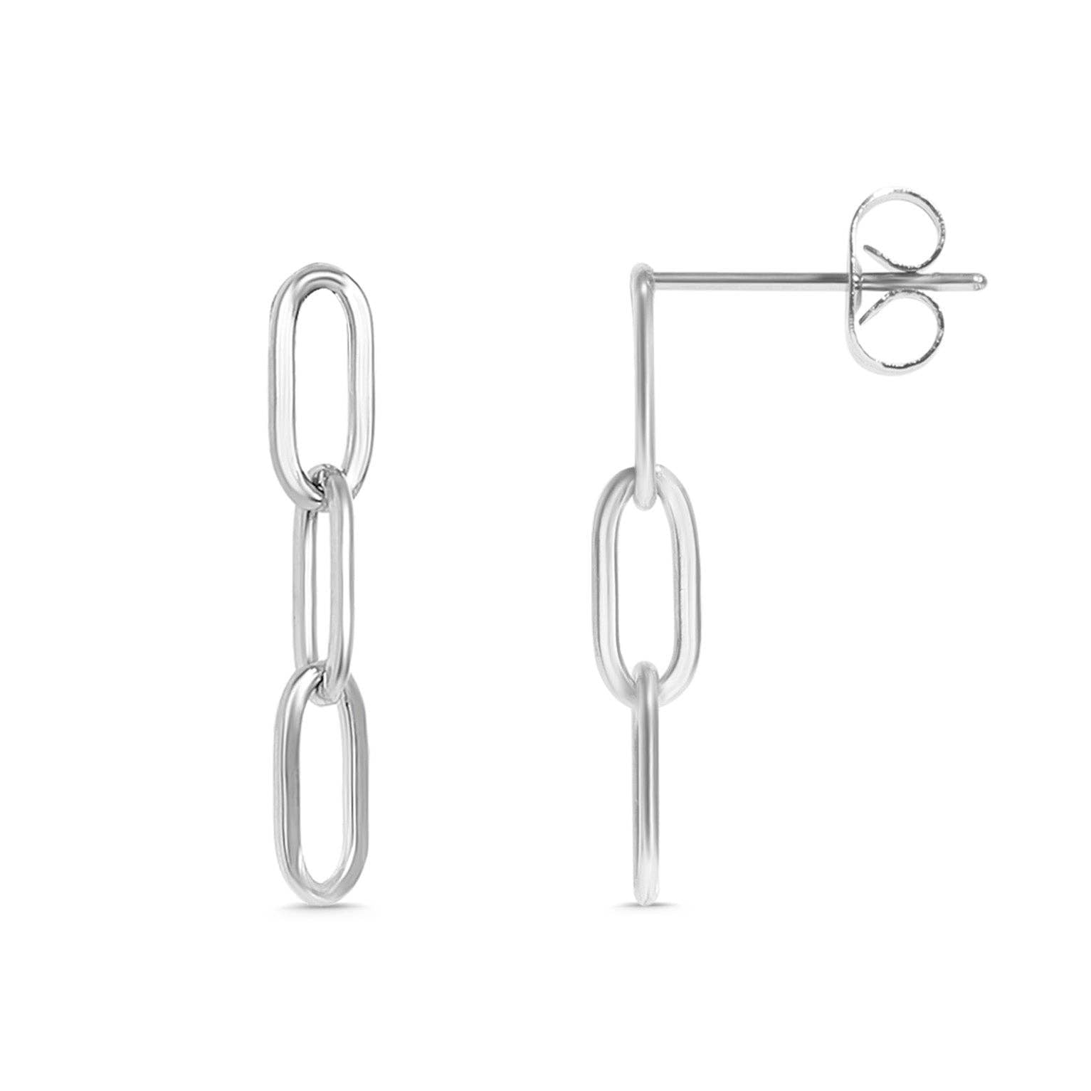 Stainless Steel Paperclip Earrings: Gold