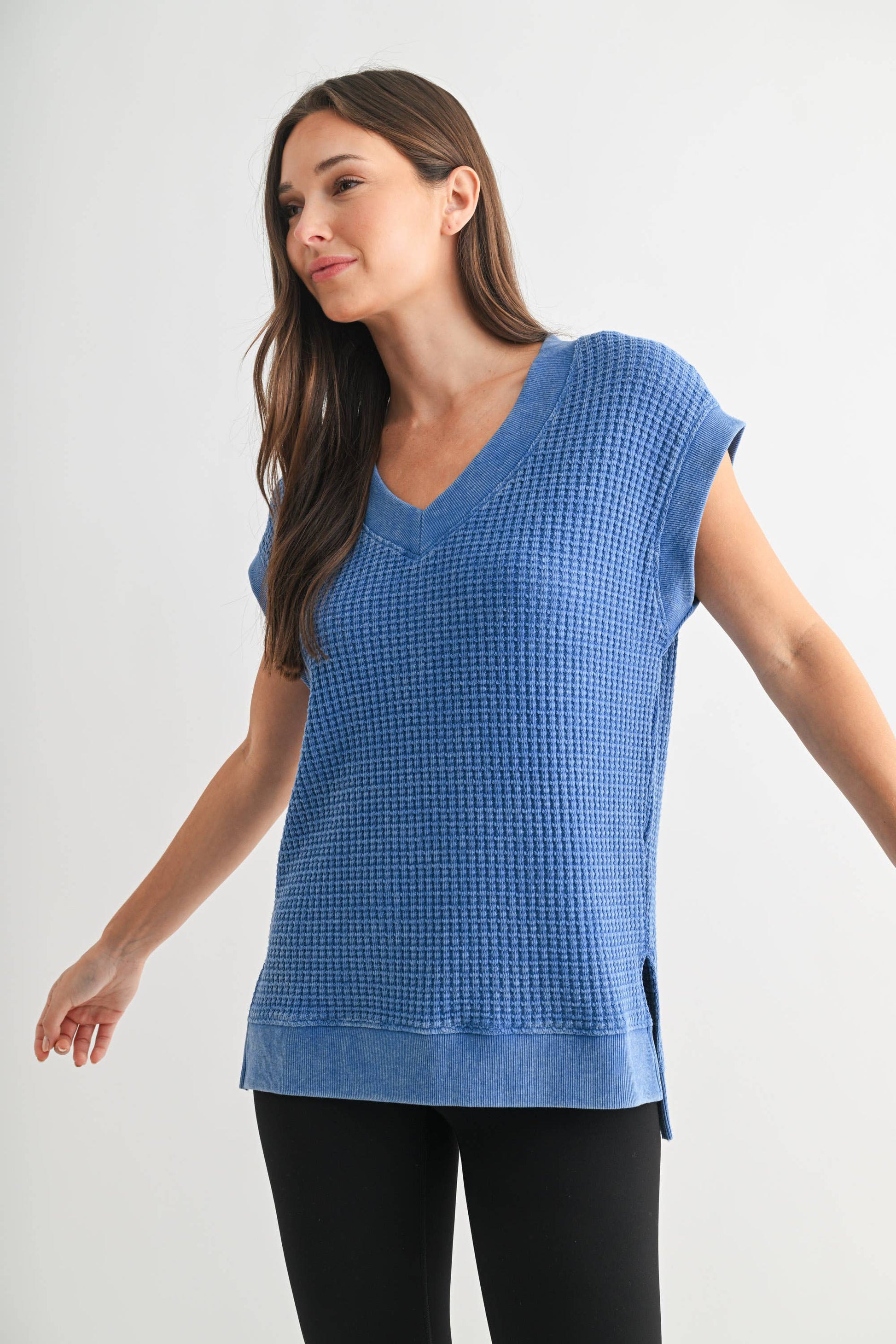 Chunky Waffle Mineral Wash Tee