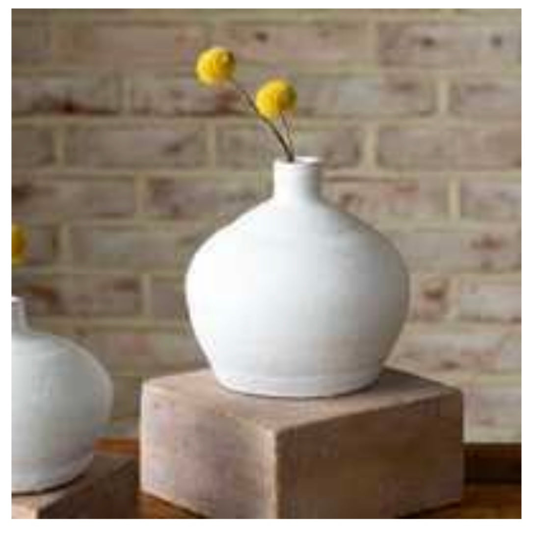 5.1" Round White Ceramic Vase