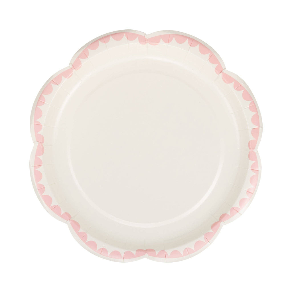 8" Pink Scallop Dessert Plate
