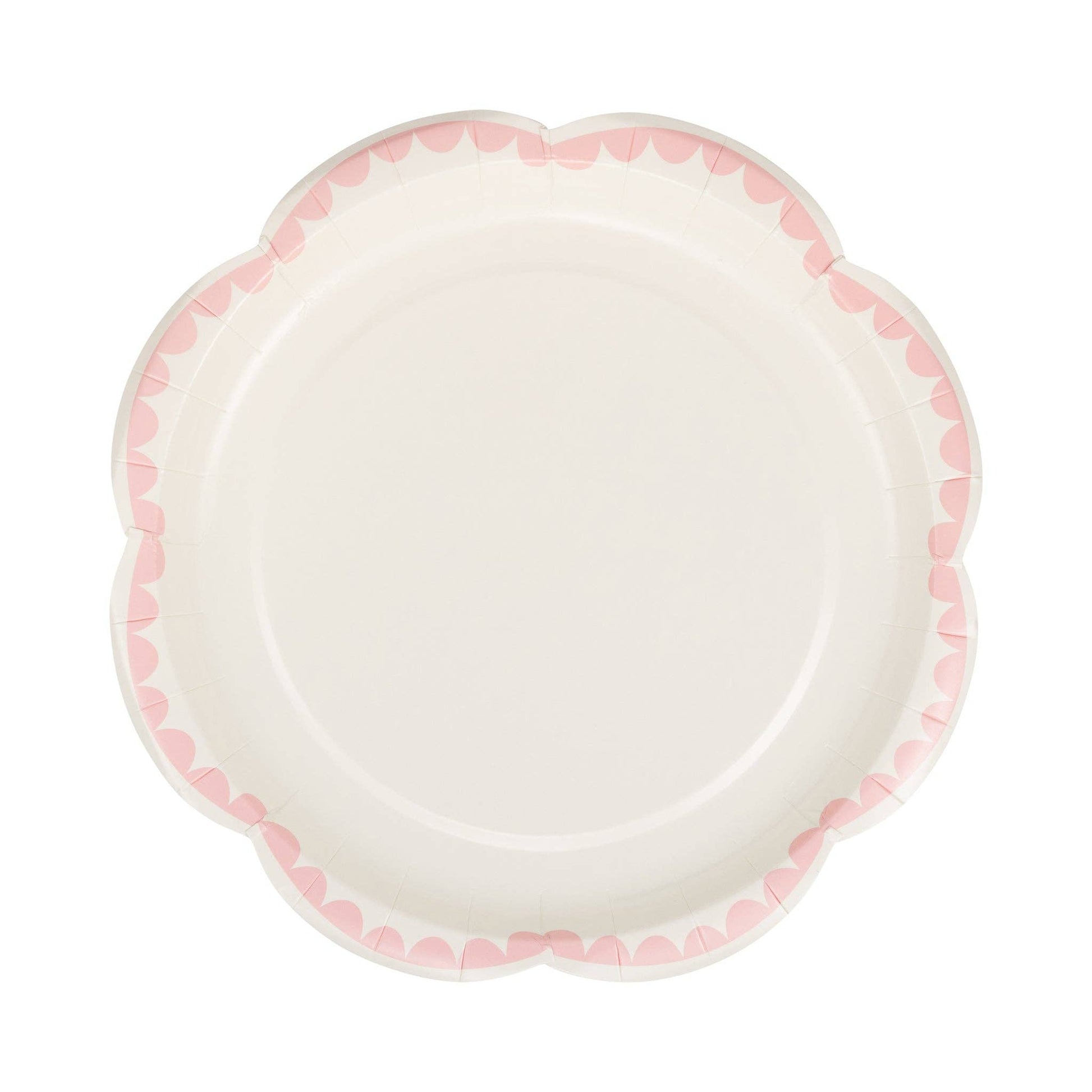 8" Pink Scallop Dessert Plate