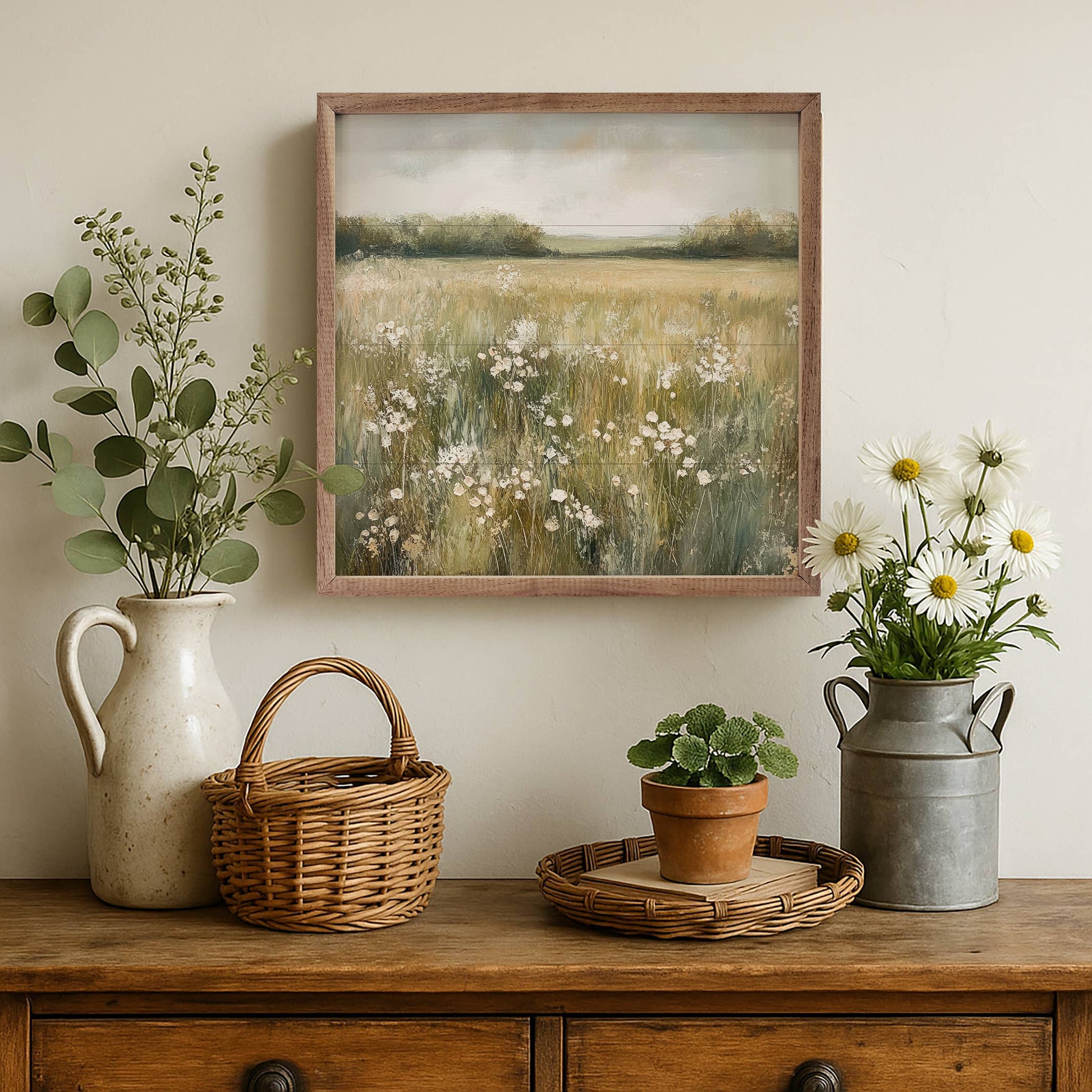 Neutral Field Of Flowers By Petals Prints Design 12x12