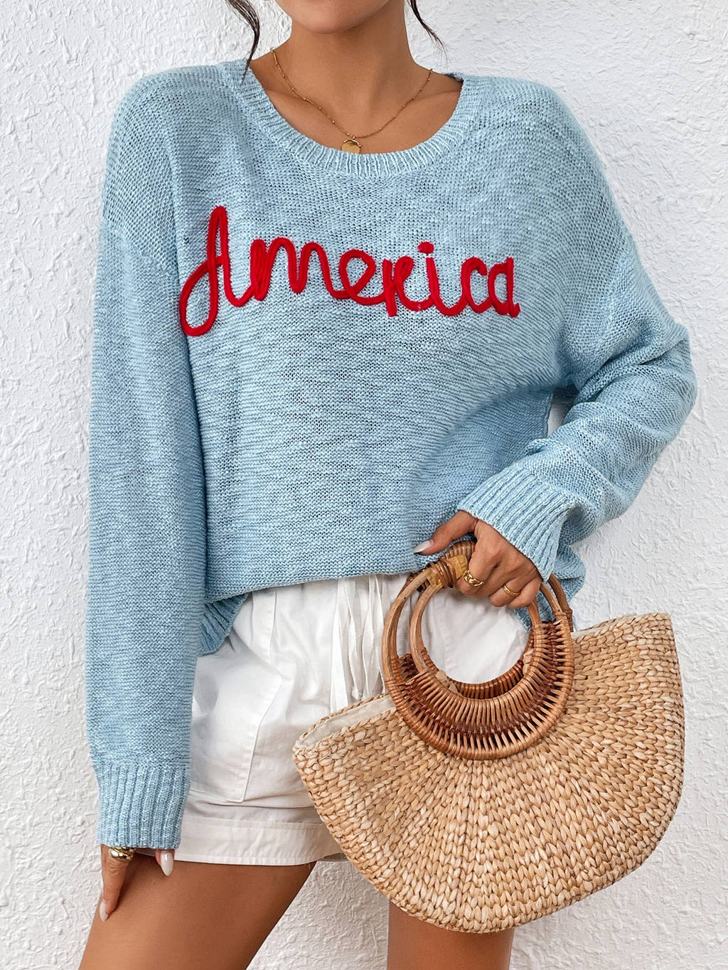 America Crewneck Knit Sweater