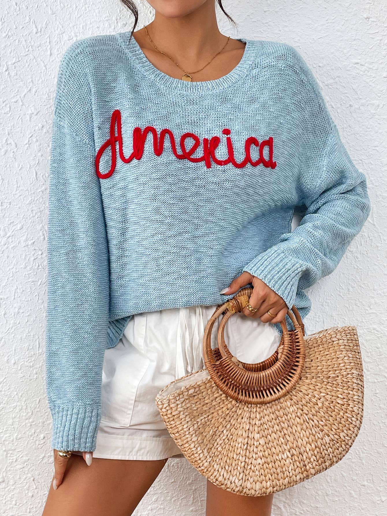 America Crewneck Knit Sweater