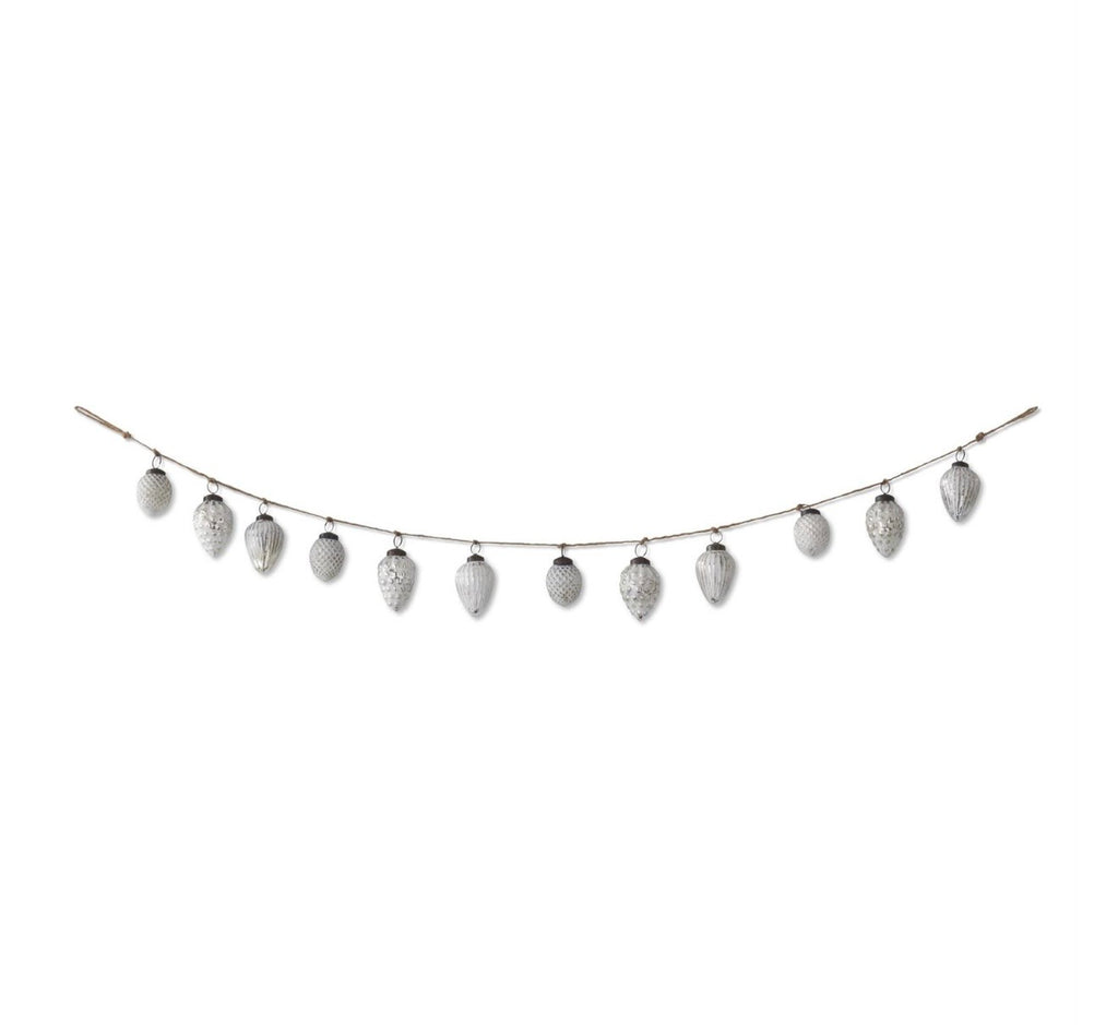 48" Mercury Glass Acorn Ornament Garland