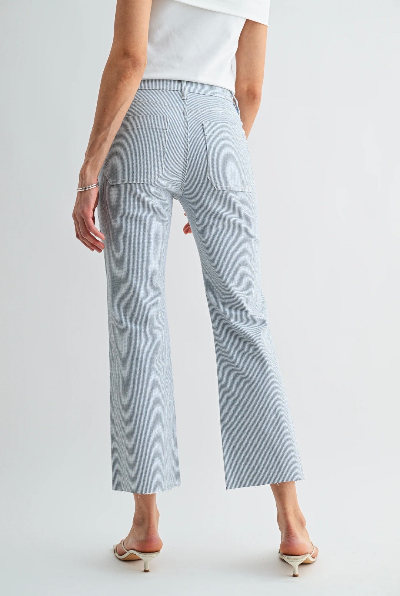 Mica Striped Bootcut Jeans