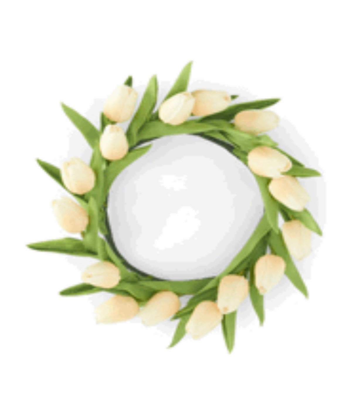 13" Light Peach Real Touch Mini Tulip Candle Ring