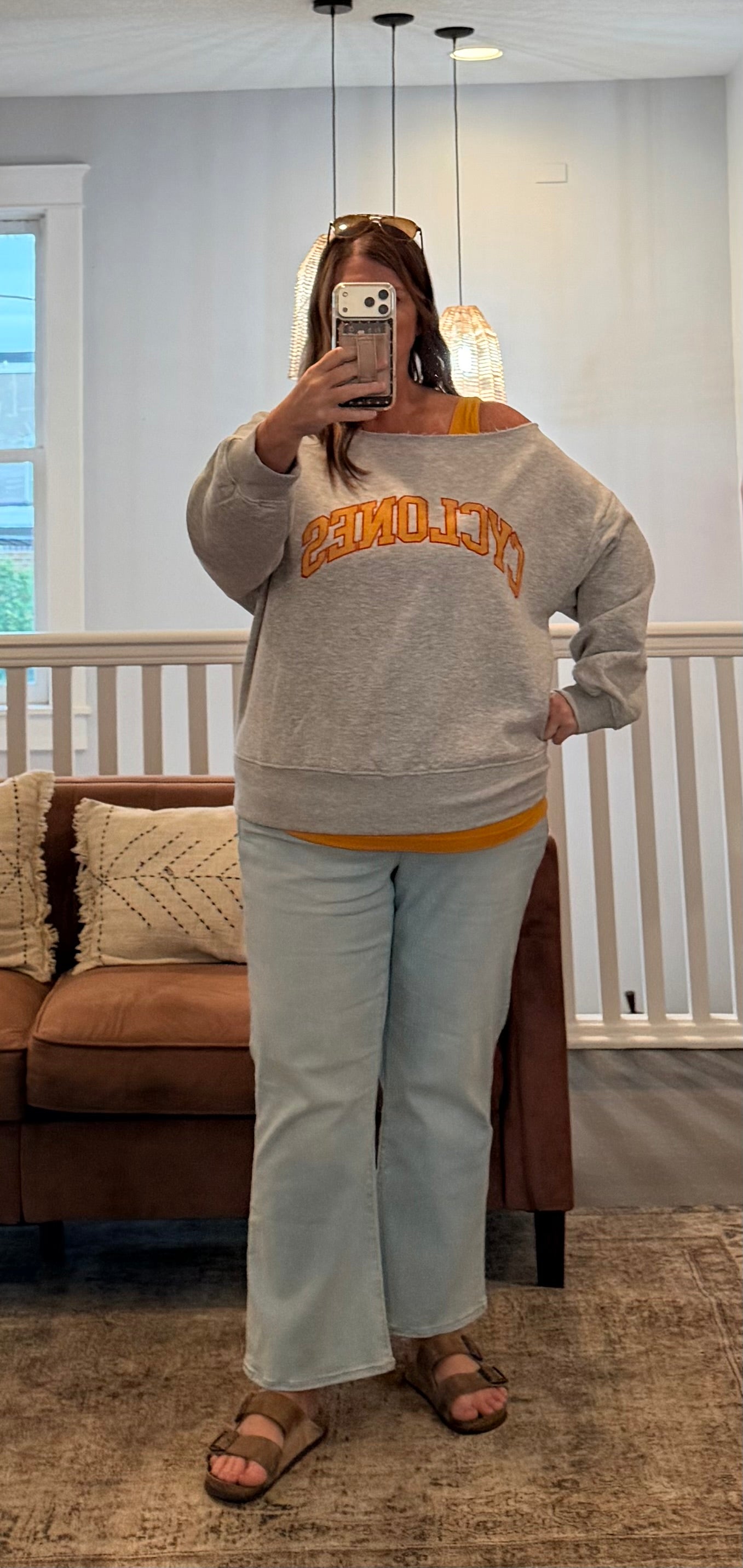 Curvy ISU French Terry Fleece Off Shoulder Top