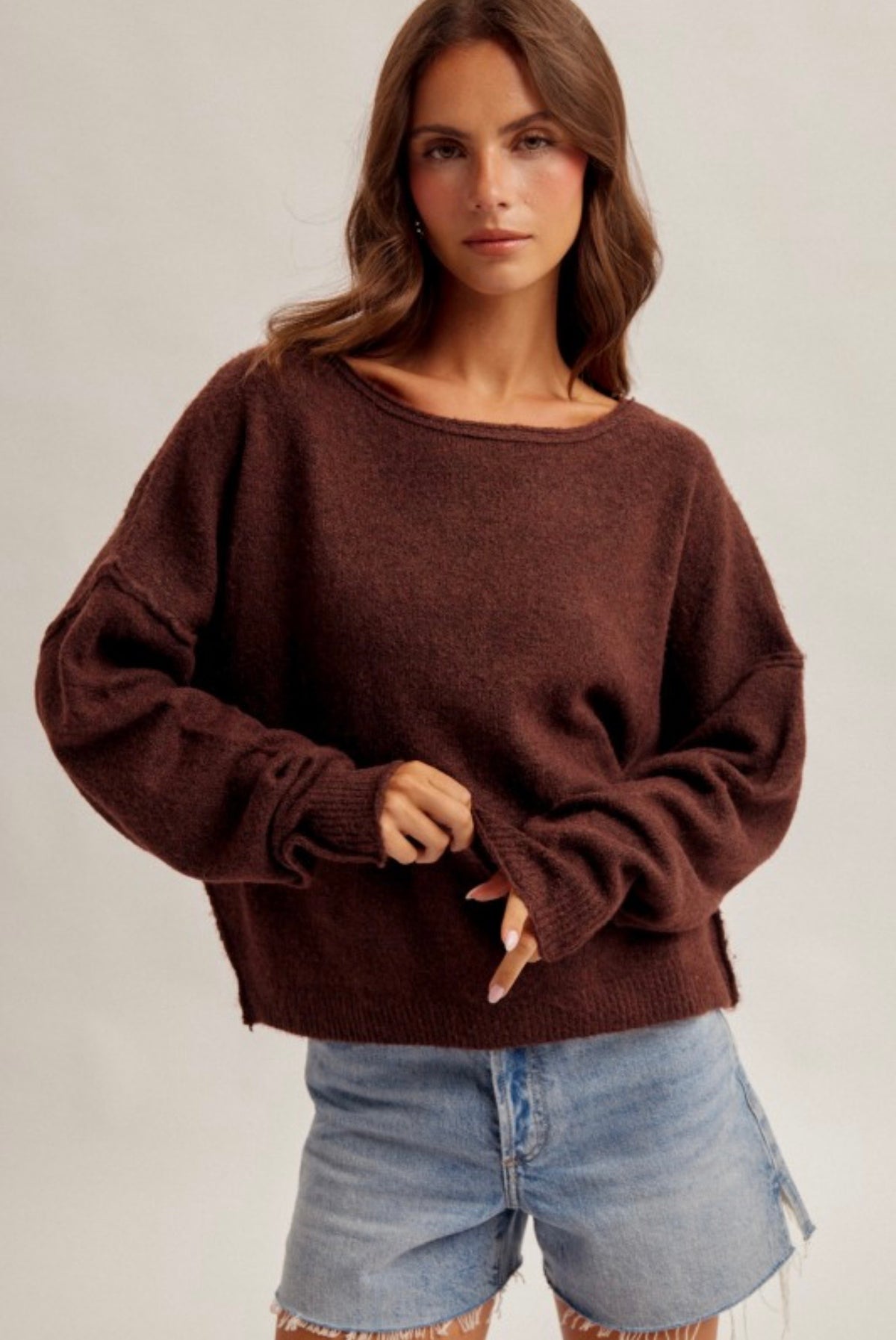 Rolled Edge Super Soft Oversized Sweater