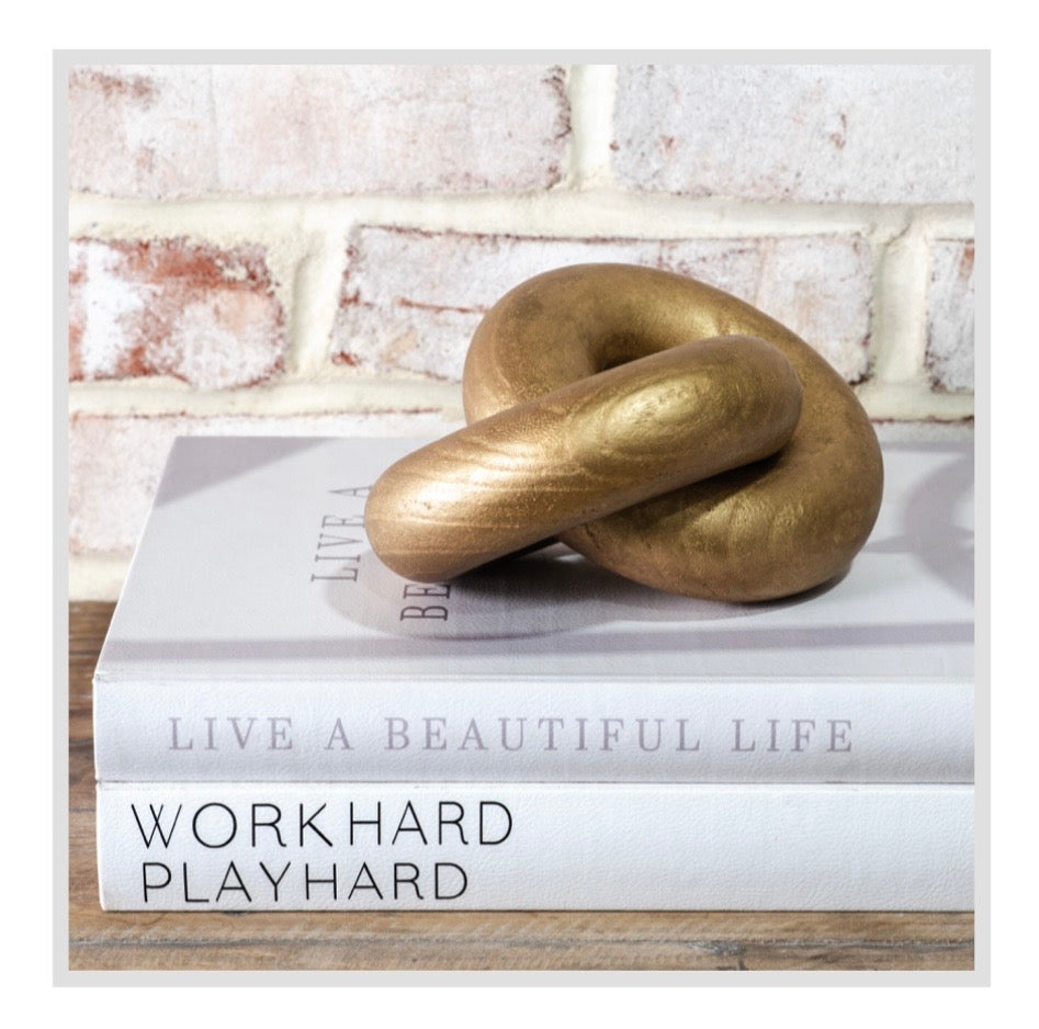 10.25" Gold Linked Wood Rings
