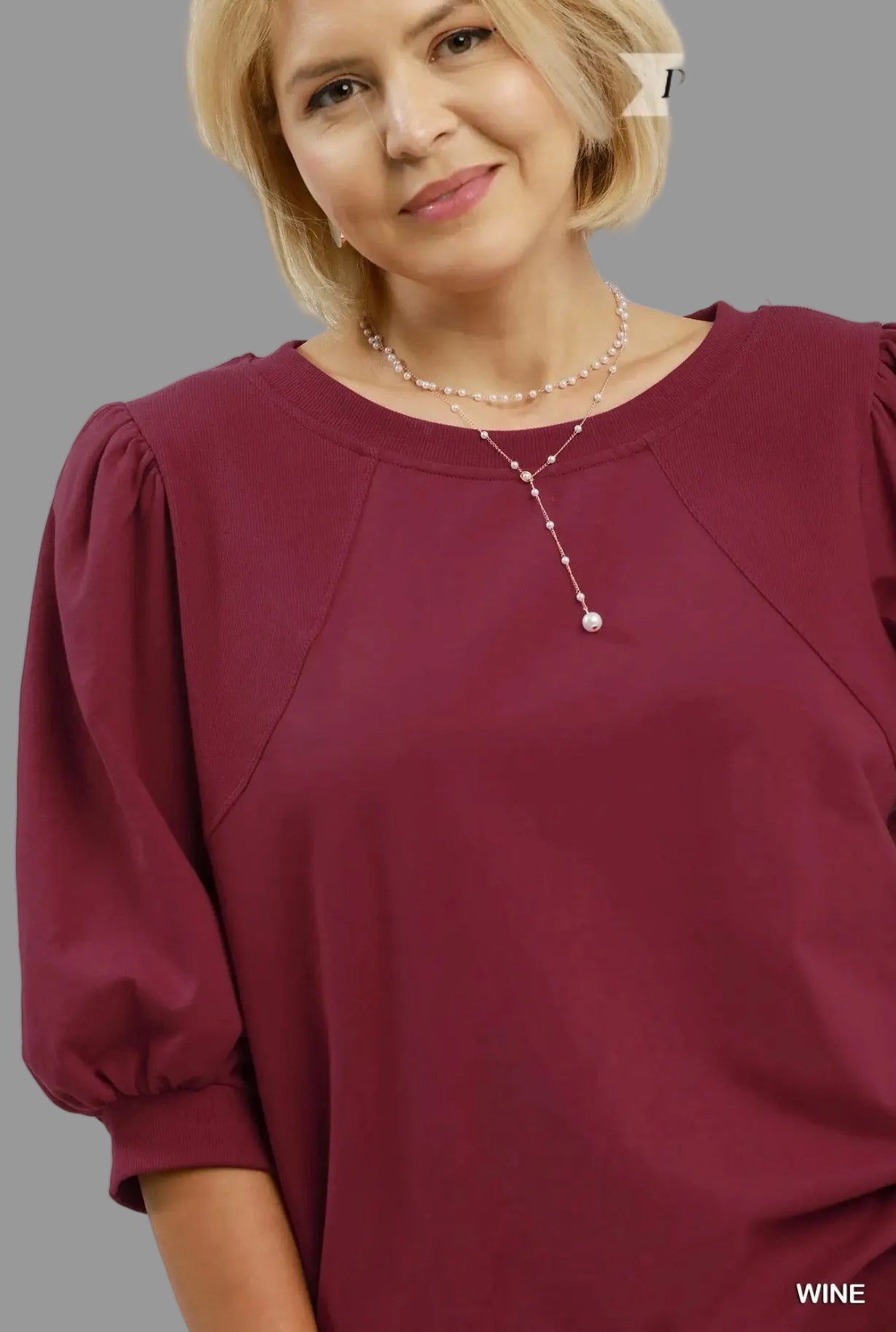 Curvy Puff Sleeve Sweatshirt