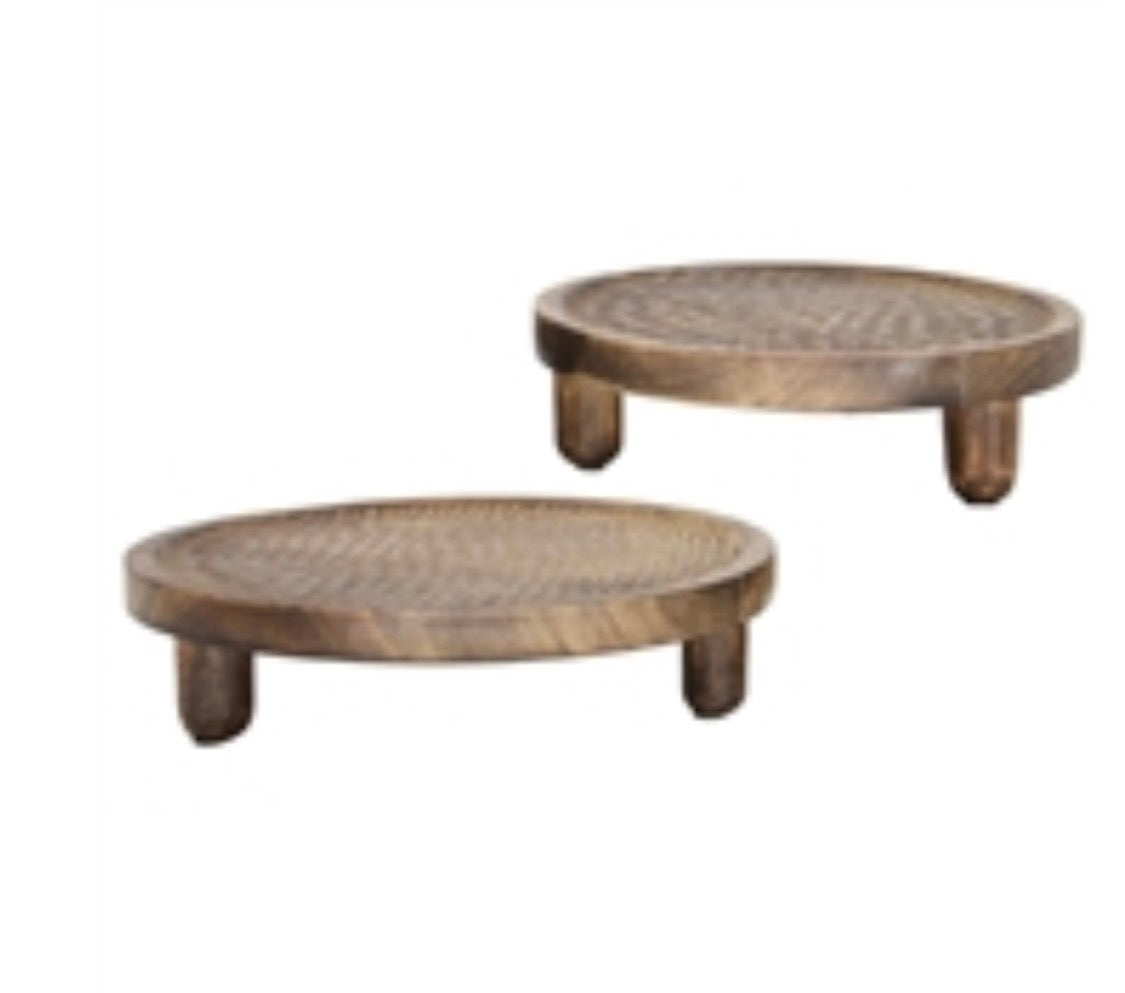 Dark Mango Round Tray with Feet