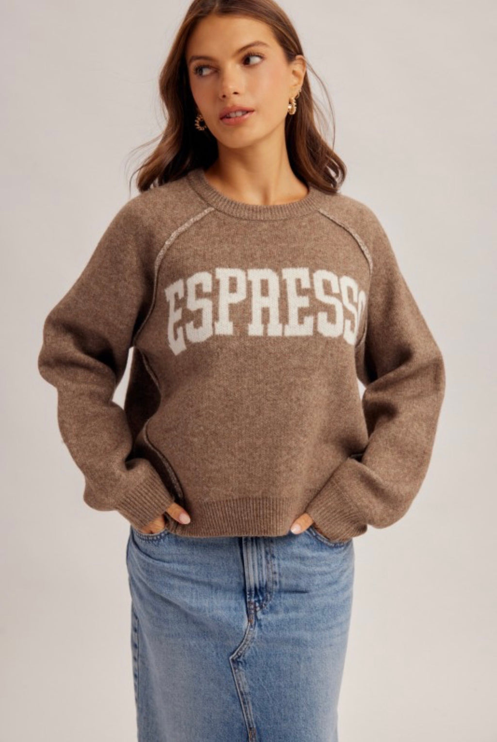 Soft Brushed Espresso Sweater