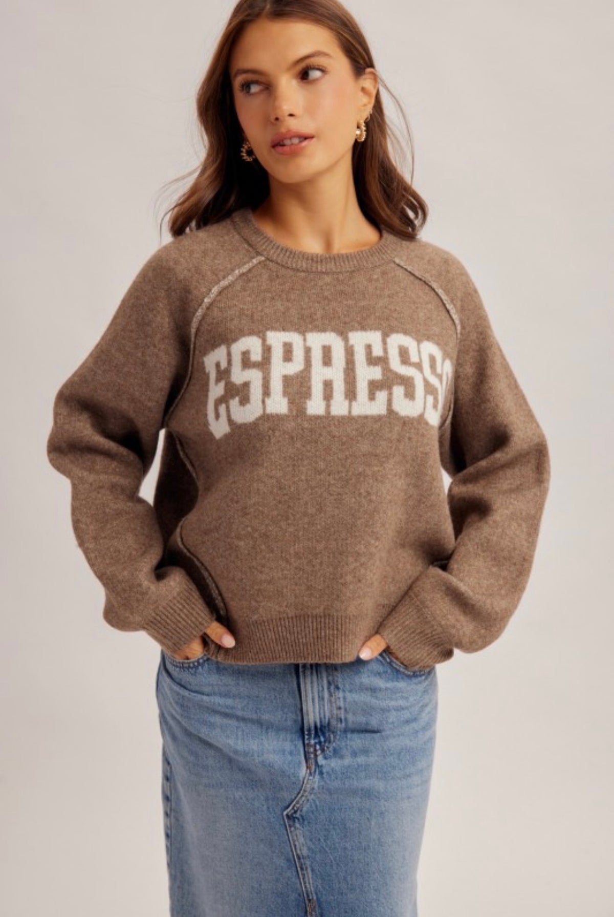 Soft Brushed Espresso Sweater