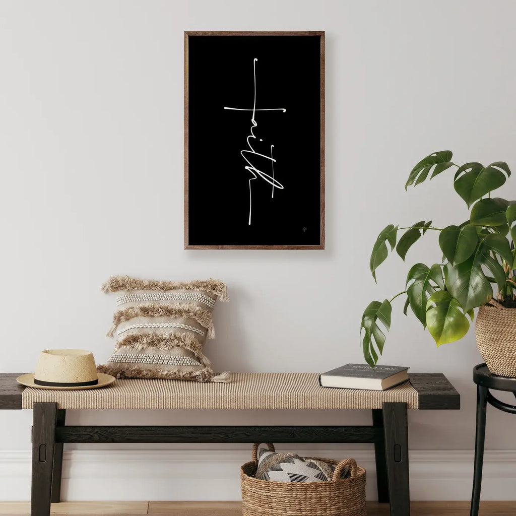 Faith Cross Black 5x8"