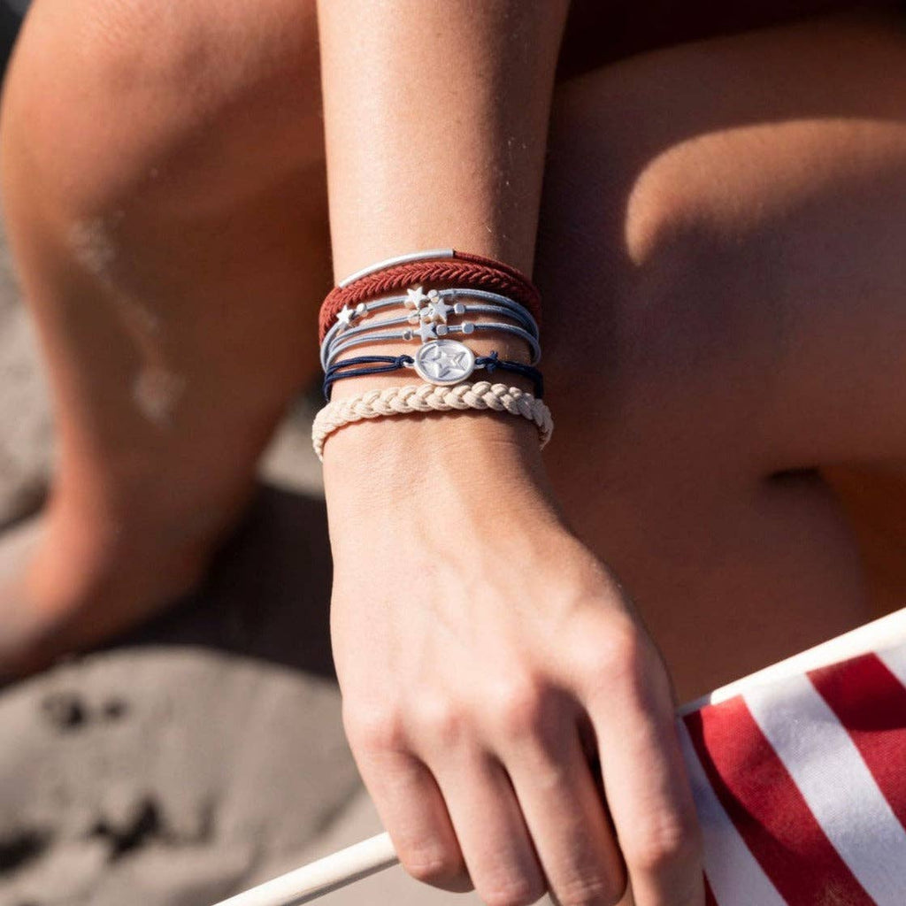 "Brave" Red, White & Blue with Silver Star Accents