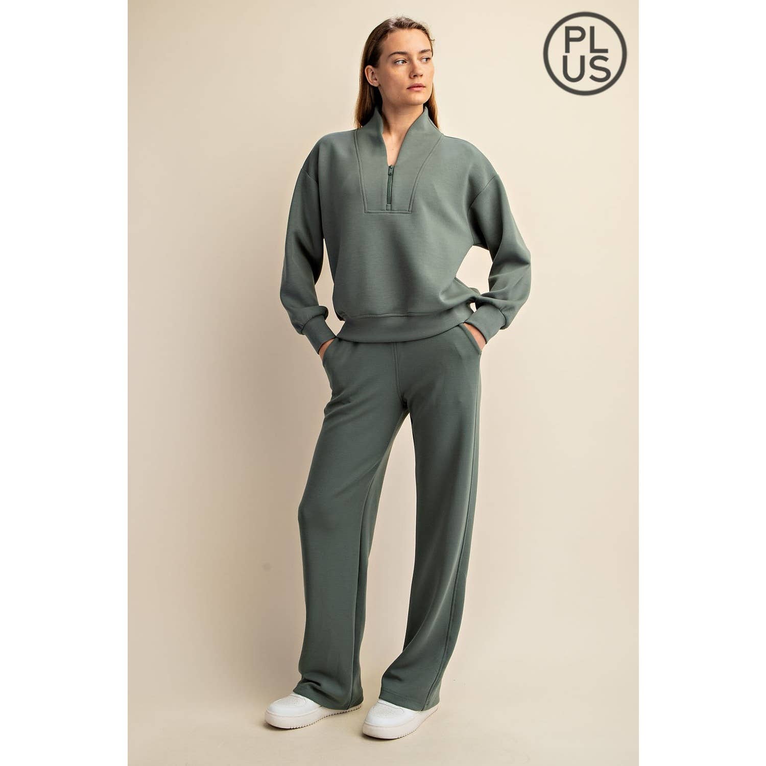 CURVY MODAL SCUBA LUXE HALF ZIP JACKET