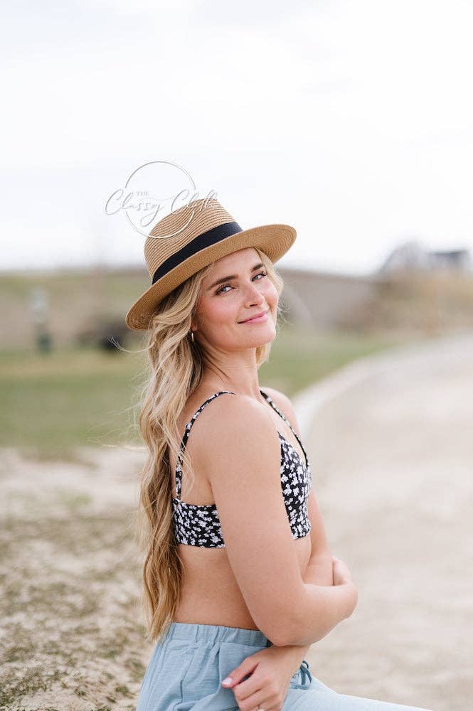 Panama Straw Beach Hat - Light Tan