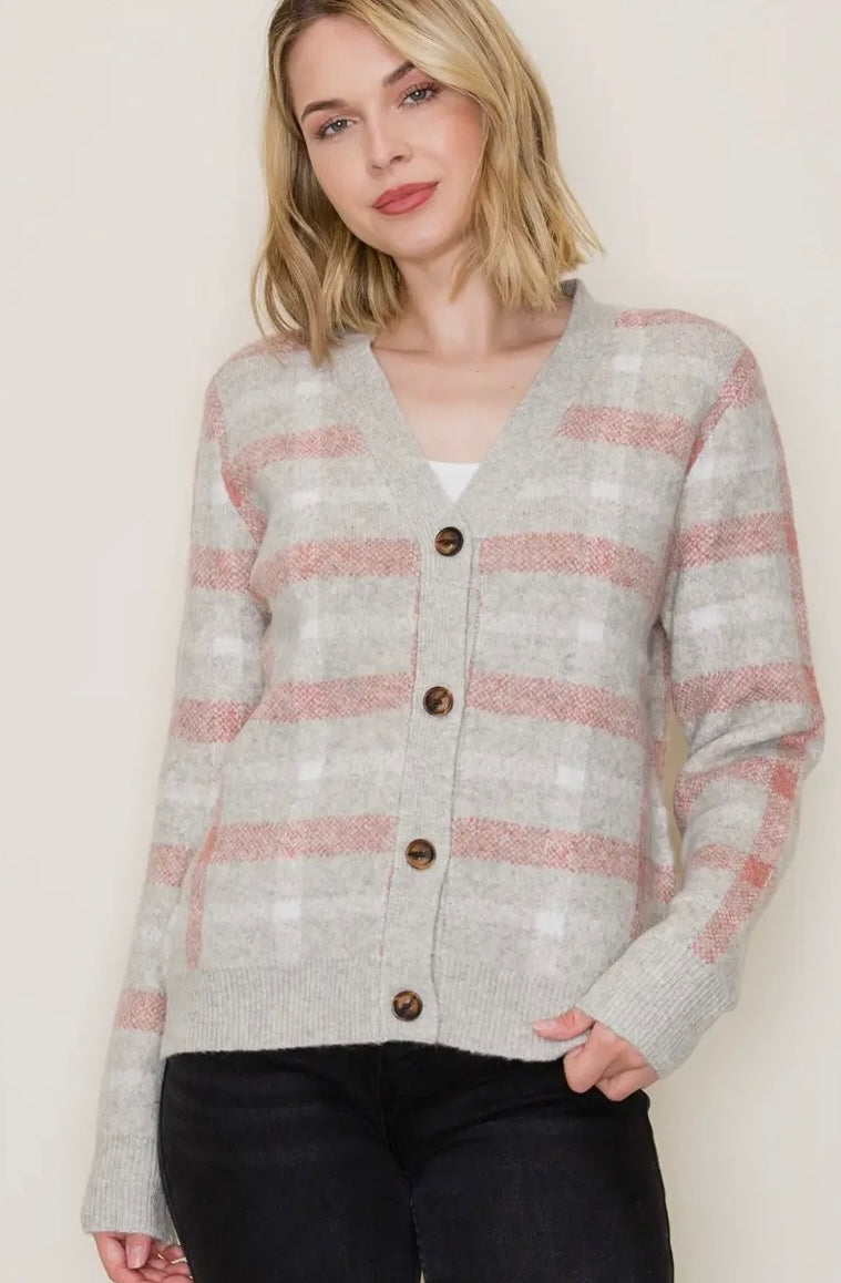 Plaid Cardigan Sweater